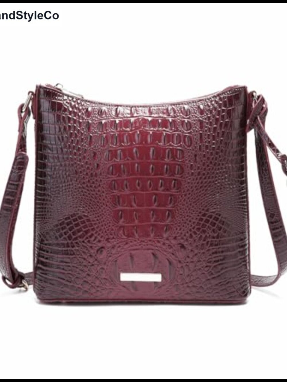 Vegan Leather Crocodile Shoulder Bag Embossed Crossbody Purse
